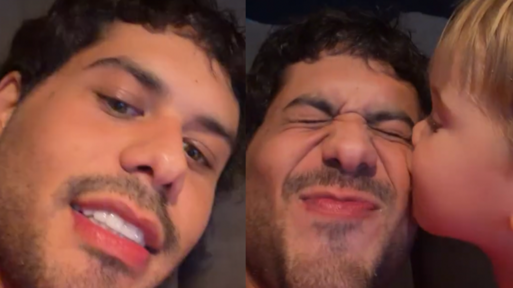 Zé Felipe registra José Leonardo pedindo para assistir Shrek e brinca: “Estou começando a te entender”. Veja vídeo