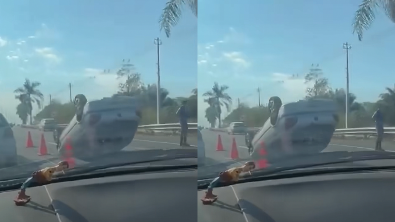 Capotamento na GO-060 em Trindade deixa uma pessoa morta e causa congestionamento