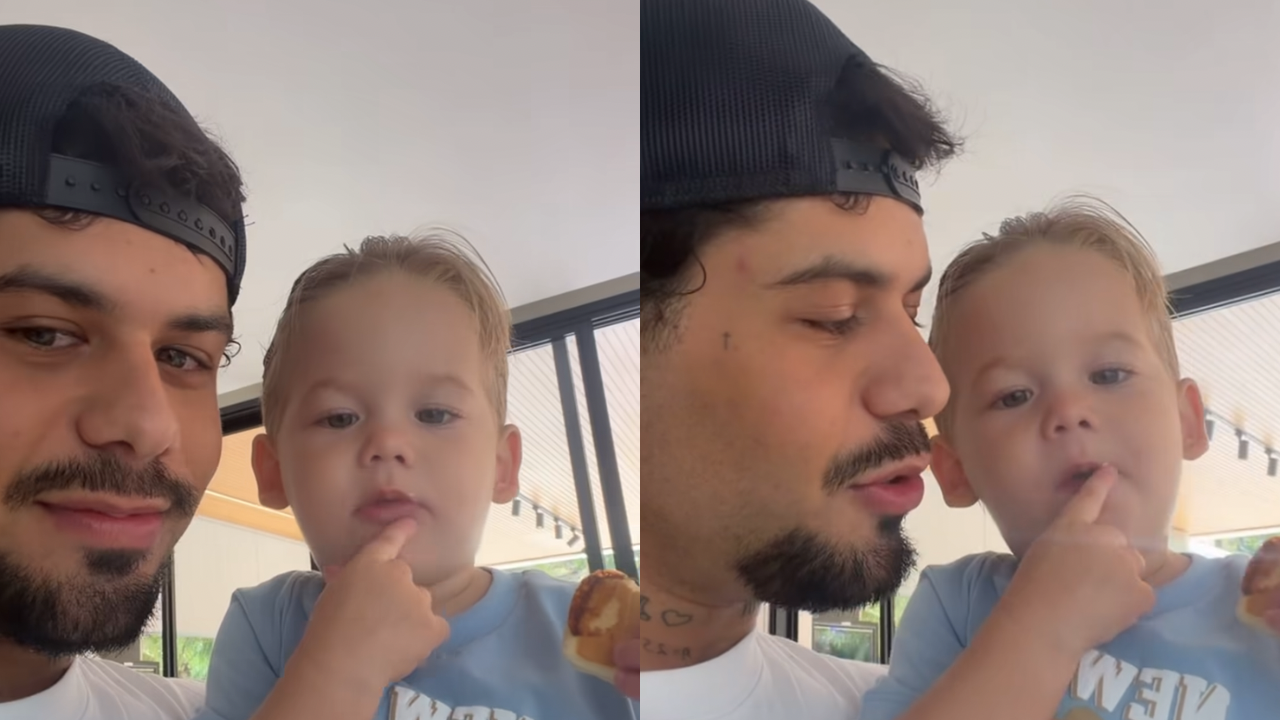 Zé Felipe pergunta a José Leonardo sobre bailarinas e filho responde: "Lindas"; assista ao vídeo
