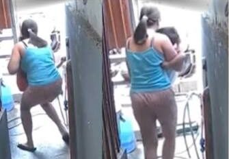 Tia salva menino de três anos ao segurá-lo em queda do segundo andar nas Filipinas