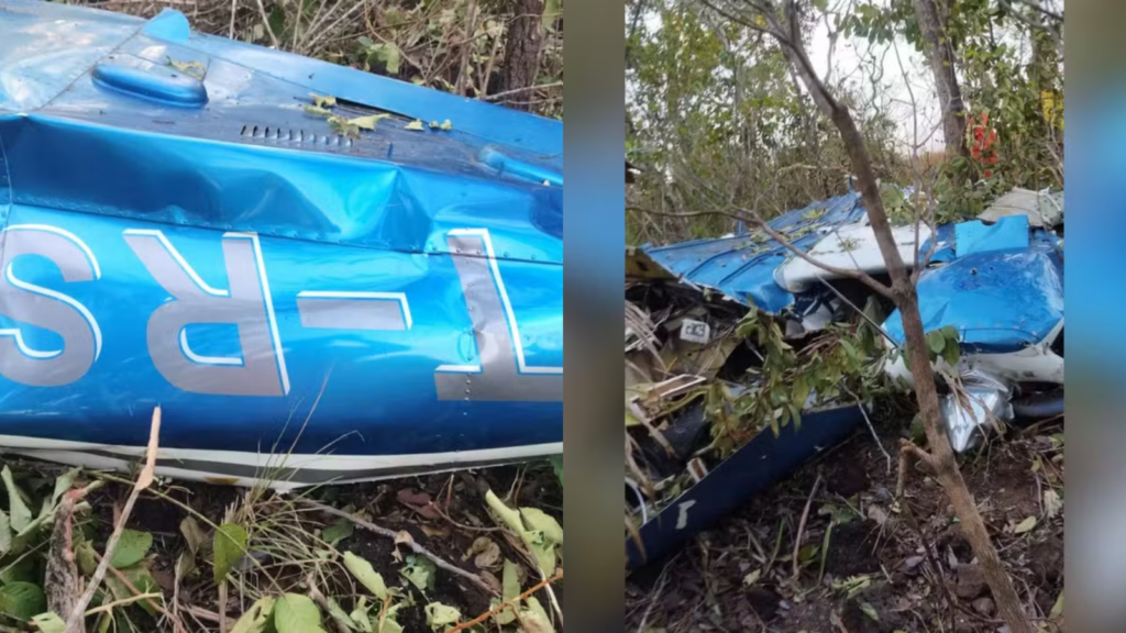 Vídeo: Dois goianos morrem após avião cair em área rural no Tocantins