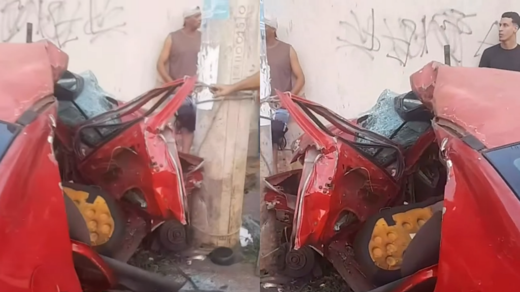 Vídeo: Acidente deixa vítima presa às ferragens e mobiliza helicóptero em Goiânia