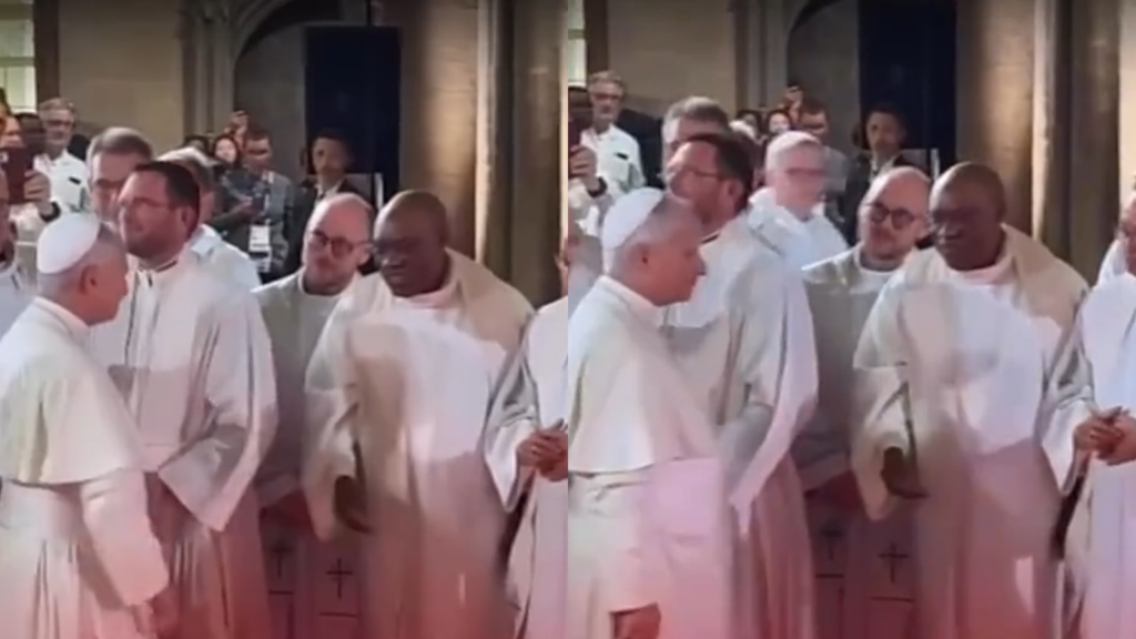 Vídeo mostra Papa Leão XIV passando por padre negro sem apertar sua mão na França
