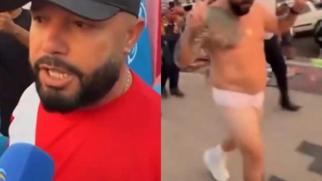 Eleitor de Flávio Bolsonaro cumpre promessa e caminha de calcinha no Pará. Assista ao vídeo