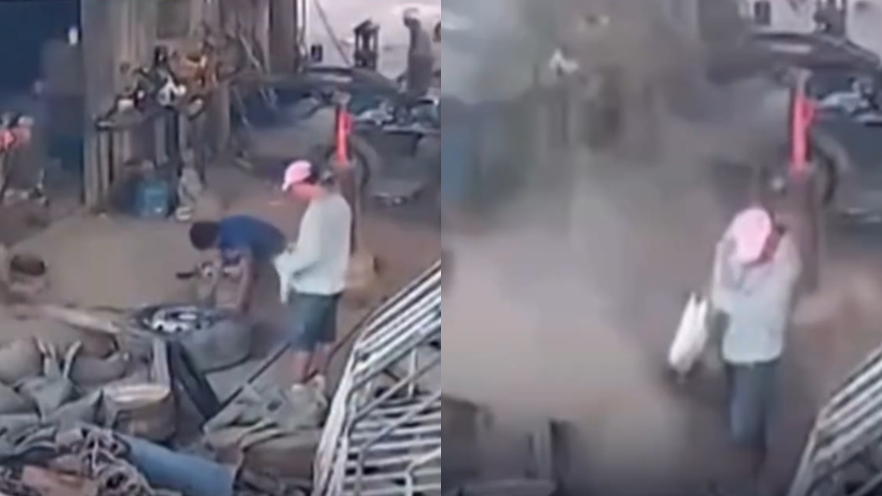 Borracheiro é arremessado após pneu de caminhão explodir no Pará