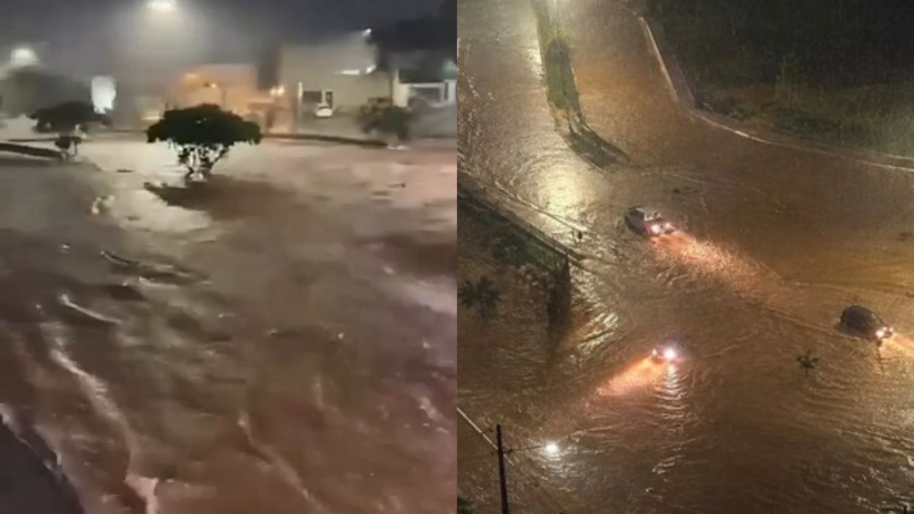 Chuva transborda Córrego Barrinha e causa transtornos aos moradores de Rio Verde (GO)
