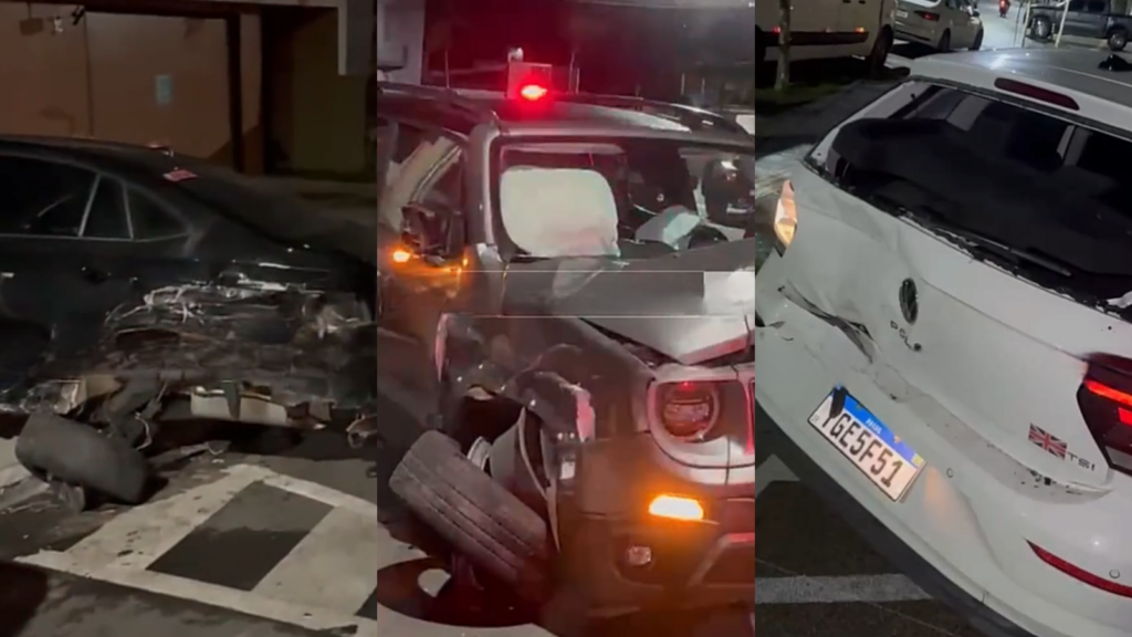 Dois acidentes chamam atenção no trânsito de Goiânia entre a madrugada e a manhã desta segunda-feira (5)