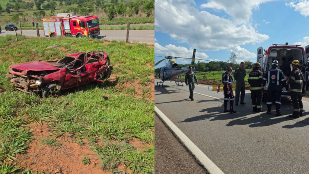Vídeo: Dois jovens de 18 anos morrem após carro capotar na GO-080, em Goiás