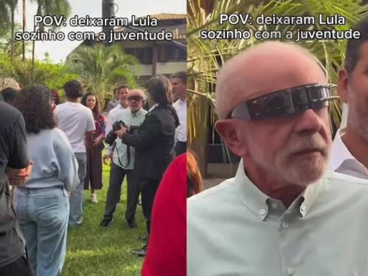 Lula grava conteúdo com jovens e aparece de óculos inusitados