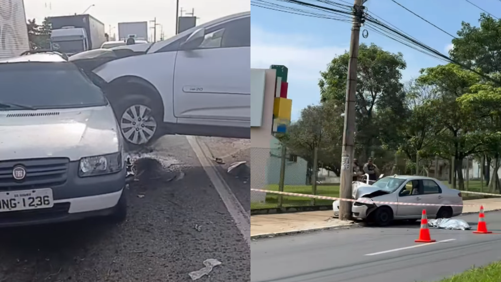 Vídeo: Motorista morre em acidente e mulher bate carro no Anel Viário de Aparecida